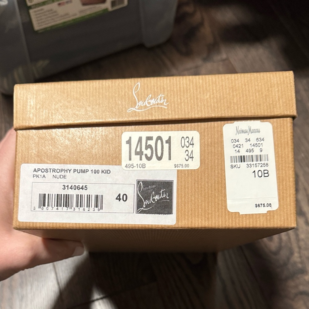 NIB Christian Louboutin Nude Apostrophy Pump 100 heels, size 40 - Picture 2 of 5